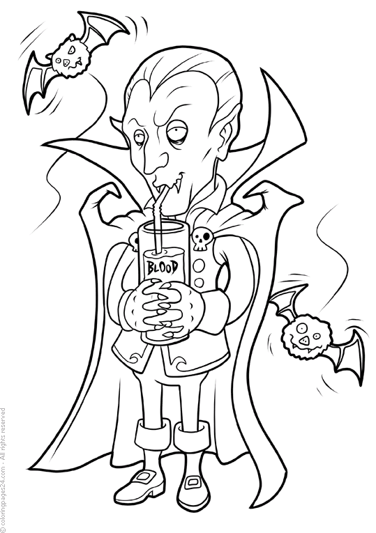 Desenho para colorir de vampiros · Creative Fabrica