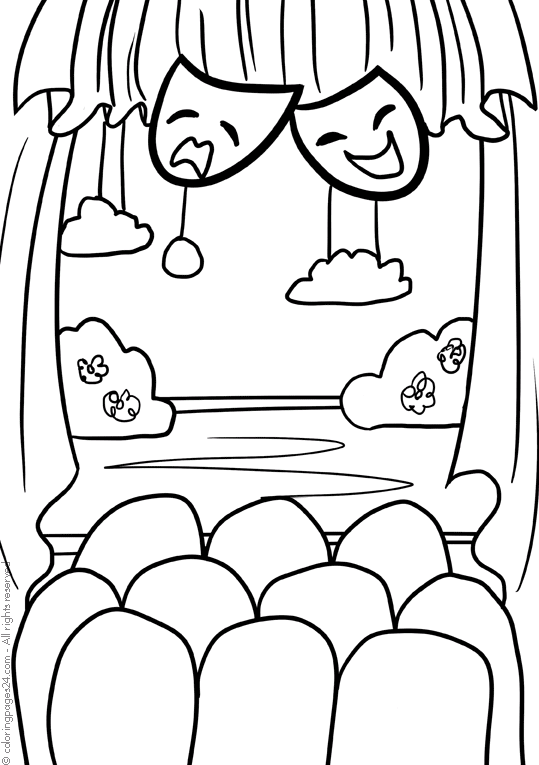 Desenho de Teatro infantil para colorir - Tudodesenhos